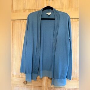 LOFT Women's Blue Open Front Cardigan